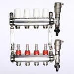 Коллектор отопления Valtec 1quot;нерж., 6x3/4quot;ЕК с расходомерами VTc.586.EMNX.0606