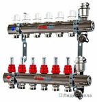 Коллекторный блок Valtec 1 дюйм, 4 x 3/4 дюйма, евроконус со встроенными расходомерами (VTc.596.EMNX.0604)