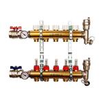 Коллектор Stout SMB 0473 000006 из латуни, в сборе с расходомерами 1quot;x3/4quot; на 6 выходов