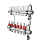 Коллекторный блок Valtec 1quot; x 3/4quot;, quot;евроконусquot; со встроенными расходомерами на 5 контуров