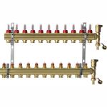 Комплект коллекторов Danfoss FHF-11F set с расходомерами кронштейнами и воздухоотводчиками 11 контуров