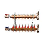 Коллектор Stout SMB 0473 000009 из латуни, в сборе с расходомерами 1quot;x3/4quot; на 9 выходов