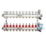 Коллекторная группа из нержавеющей стали с расходомерами Valtec на 11 контуров