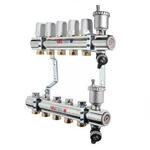 Коллекторная группа VALTEC 12 выходов 1quot;-3/4quot;.(2загл. 2возд. 2сл.крана.2кронш) никель.латунь. без ра