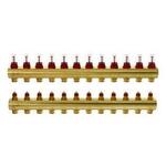 Коллекторы Danfoss FHF-12F для 12 контуров, с преднастройкой и расходомерами