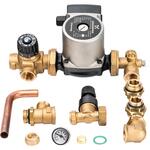 Комплект для насосной группы STOUT SDG-0020-002002 с термостатическим клапаном и байпасом, c насосом Grundfos UPSO 25-65 130