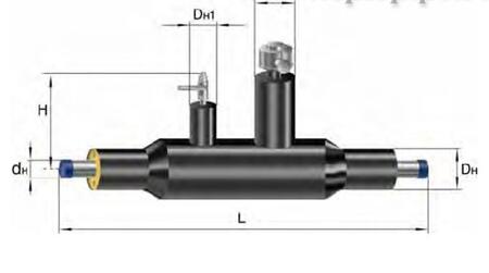 Шаровой кран с удлиненным штоком, с редуктором и воздушником DN 300-1000-DN25-1-ППУ-ПЭ