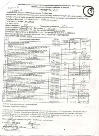 Дизтопливо ГОСТ