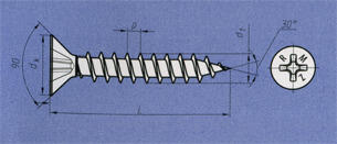 Шуруп универсальный (CHIPBOARD SCREW), черное фосфатирование или оцинкованный  ТУ BY 400024166.007-2008