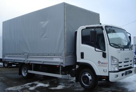 Isuzu NPR75 LK 5 тн борт сталь + тент 29м3 2012г