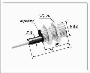 Датчик положения индуктивный ВБ2.18М.45.5.X.X.Z