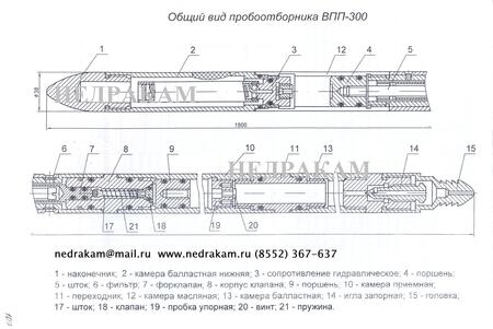 Глубинный пробоотборник всасывающий поршневой ВПП-300