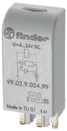 Модули индикации катушки и подавления электромагнитных помех Finder 99.02