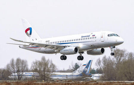 Авиакомпания «Северсталь» получила первый SSJ100 с законцовками крыла