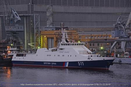 Спущен на воду пограничный сторожевой корабль «Расул Гамзатов» проекта 22460