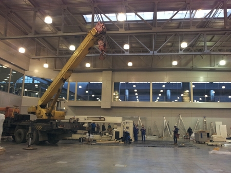 Первый день монтажа выставки «Woodex / Лестехпродукция»