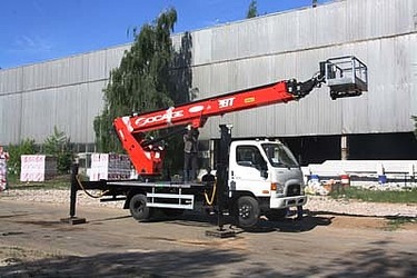 Новинка! Мощный подъёмник Socage T328 на малогабаритном шасси!