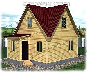 Дом из профилированного бруса Д-05 c верандой