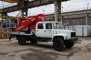 Автовышка на базе отечественного шасси ГАЗ-3309 «Садко»