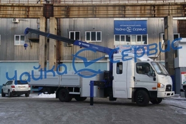 Hyundai HD-78 с 7-местной кабиной и краном Tadano