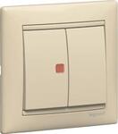 Выключатель двухклавишный c подстветкой Legrand серии Valena