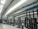 Рельсовая система удаления выхлопных газов автомобилей