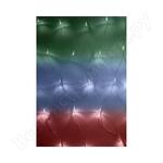 СЕТЬ 1,5х1,5м, прозрачный ПВХ, 150LED мультиколор