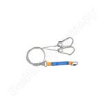 из мет.троса с амортизатором, с двумя большими монтажными карабинами